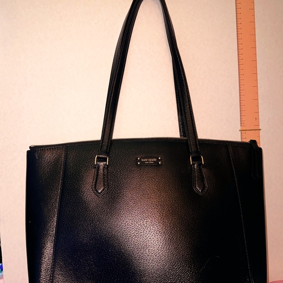 ♠️ Kate Spade ♠️ large black leather tote - Picture 1 of 6
